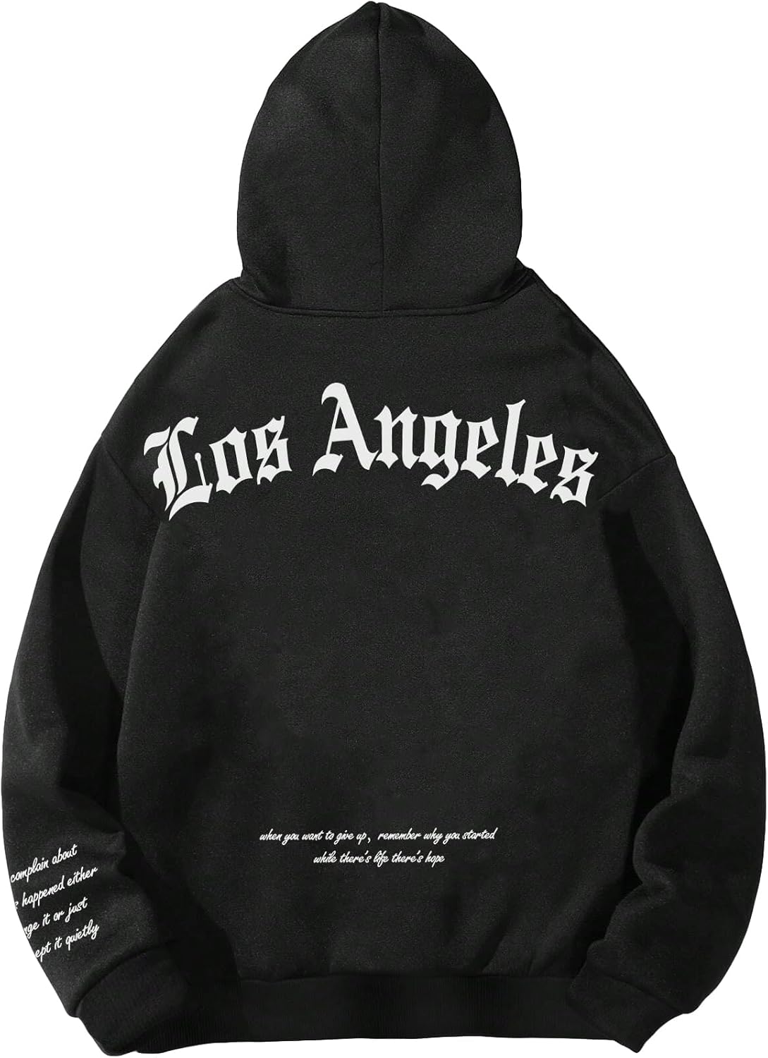 Men'S Graphic Hooded Sweatshirt Oversized Letter Print Casual Hoodie Pullover