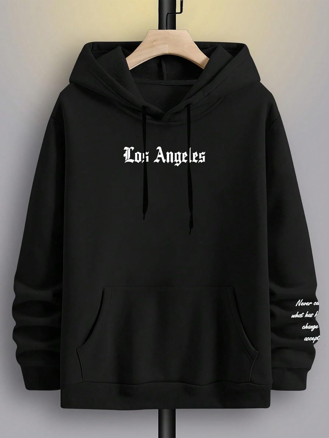 Men'S Graphic Hooded Sweatshirt Oversized Letter Print Casual Hoodie Pullover
